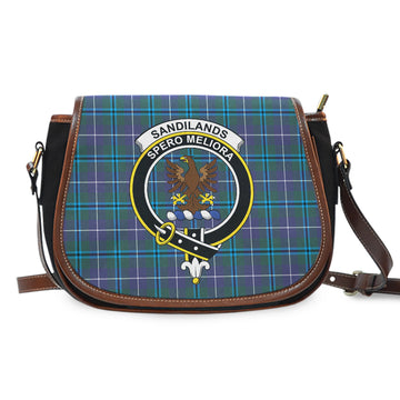 Sandilands Tartan Saddle Bag with Family Crest