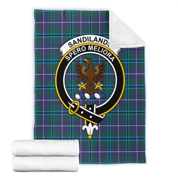 Sandilands Tartan Blanket with Family Crest