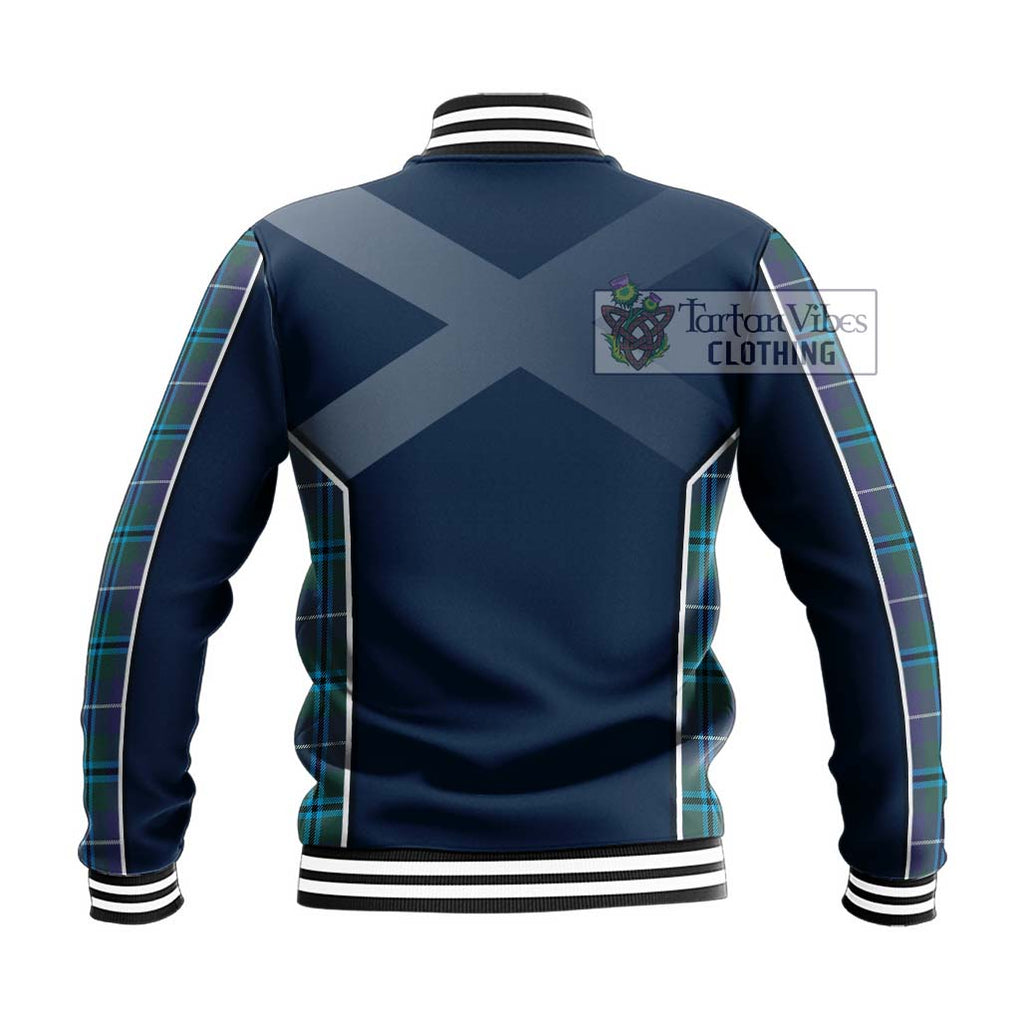 Sandilands Tartan Baseball Jacket with Family Crest and Lion Rampant Vibes Sport Style - Tartan Vibes Clothing