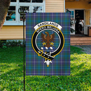 Sandilands Tartan Garden Flag with Family Crest