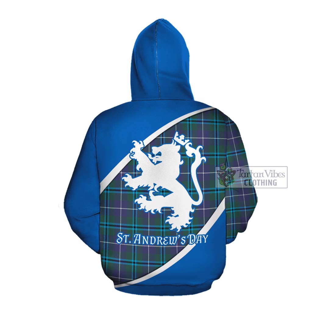 Tartan Vibes Clothing Sandilands Family Crest Tartan Cotton Hoodie Celebrate Saint Andrew's Day in Style