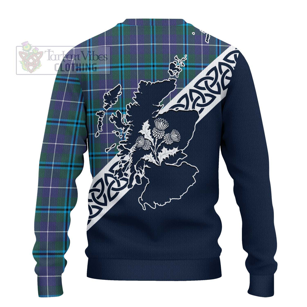 Tartan Vibes Clothing Sandilands Tartan Knitted Sweater Featuring Thistle and Scotland Map