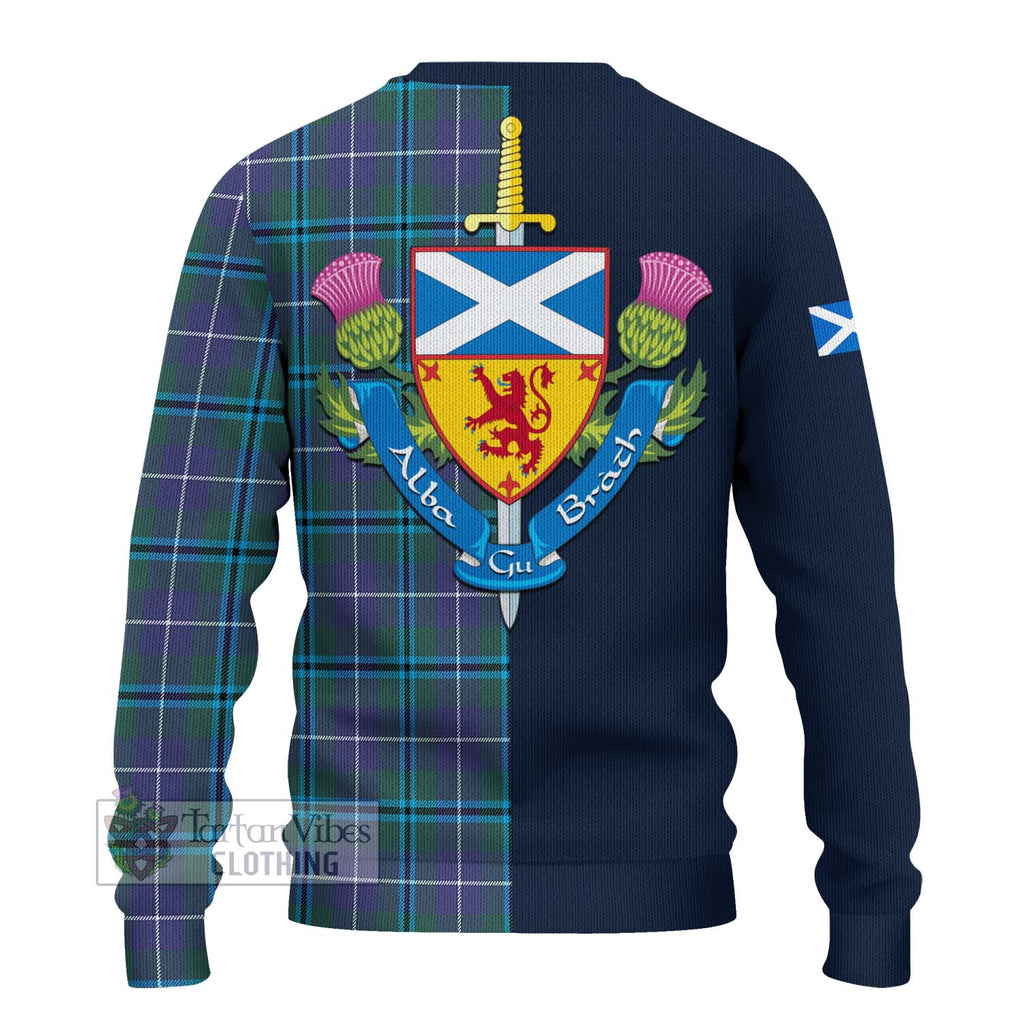 Tartan Vibes Clothing Sandilands Tartan Knitted Sweater with Scottish Lion Royal Arm Half Style