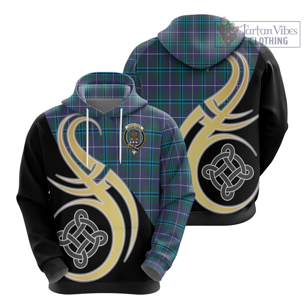 Sandilands Tartan Hoodie with Family Crest and Celtic Symbol Style - Tartan Vibes Clothing