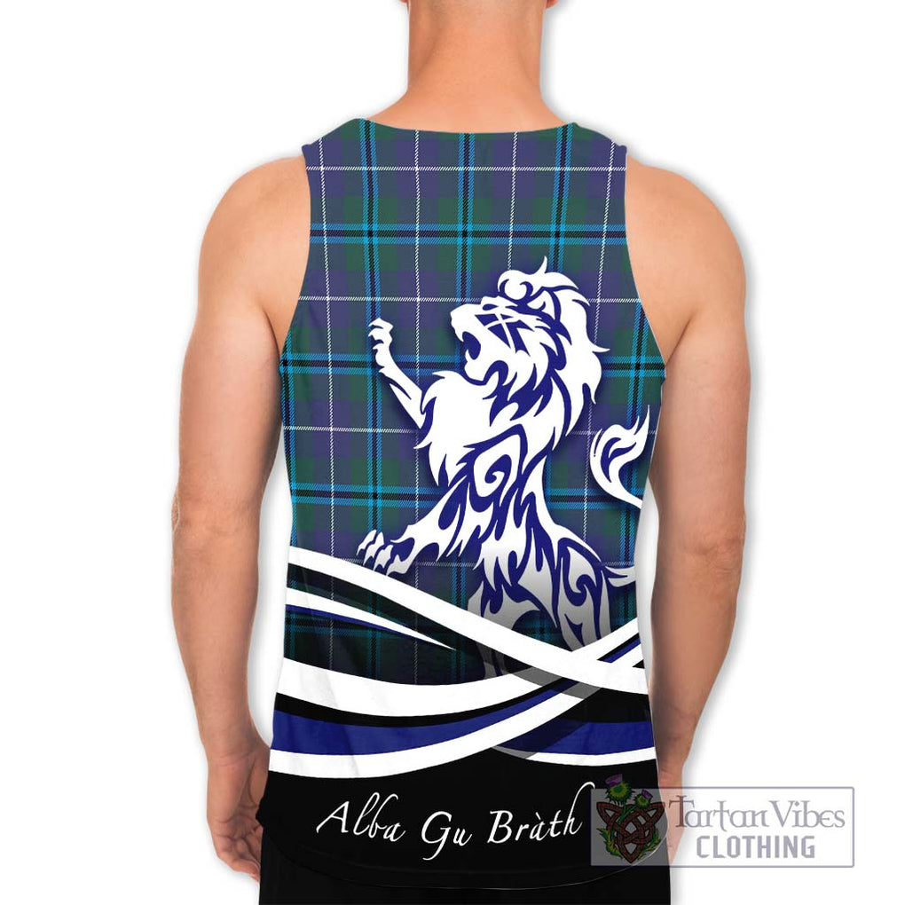 Sandilands Tartan Men's Tank Top with Alba Gu Brath Regal Lion Emblem - Tartanvibesclothing Shop
