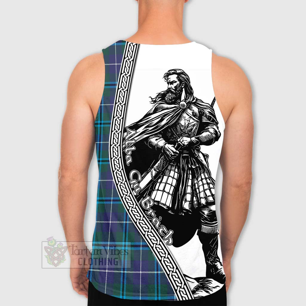 Tartan Vibes Clothing Sandilands Tartan Clan Crest Men's Tank Top with Highlander Warrior Celtic Style