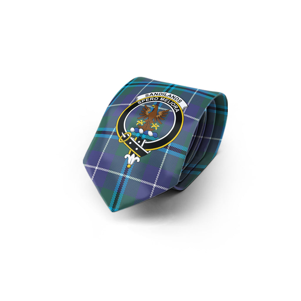 Sandilands Tartan Classic Necktie with Family Crest - Tartan Vibes Clothing