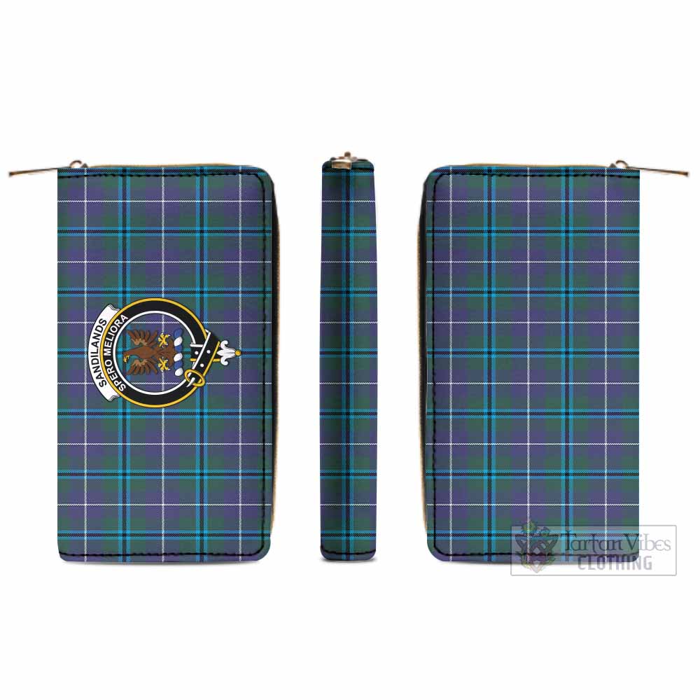Tartan Vibes Clothing Sandilands Tartan Women's Leather Wallet with Family Crest