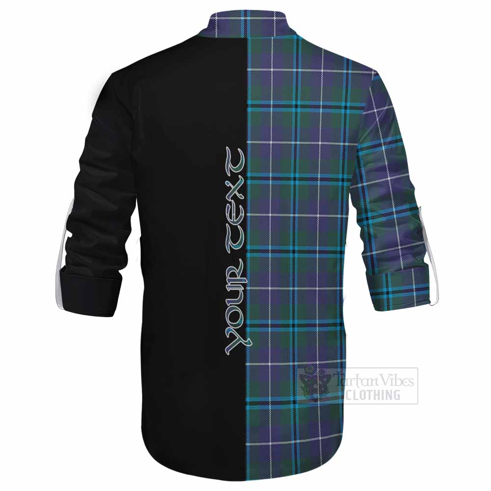 Tartan Vibes Clothing Sandilands Tartan Ghillie Kilt Shirt with Family Crest and Half Of Me Style