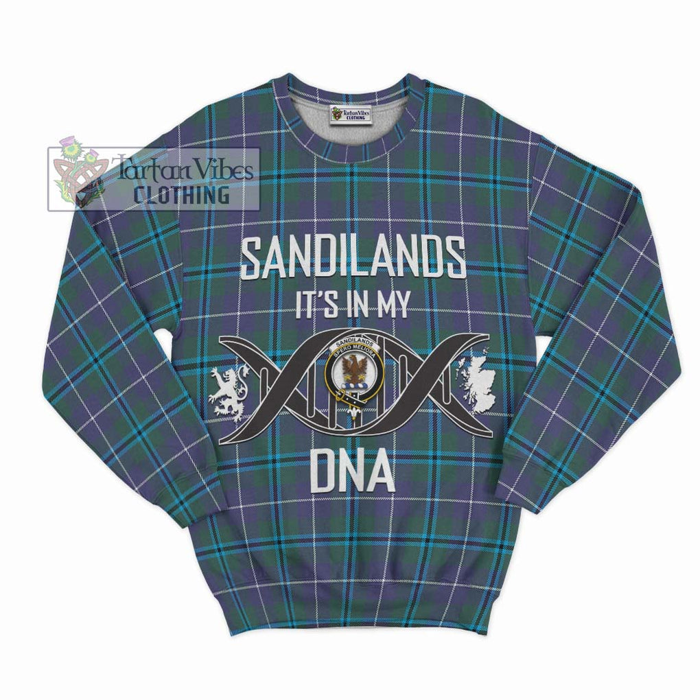Sandilands Tartan Sweatshirt with Family Crest DNA In Me Style - Tartanvibesclothing Shop