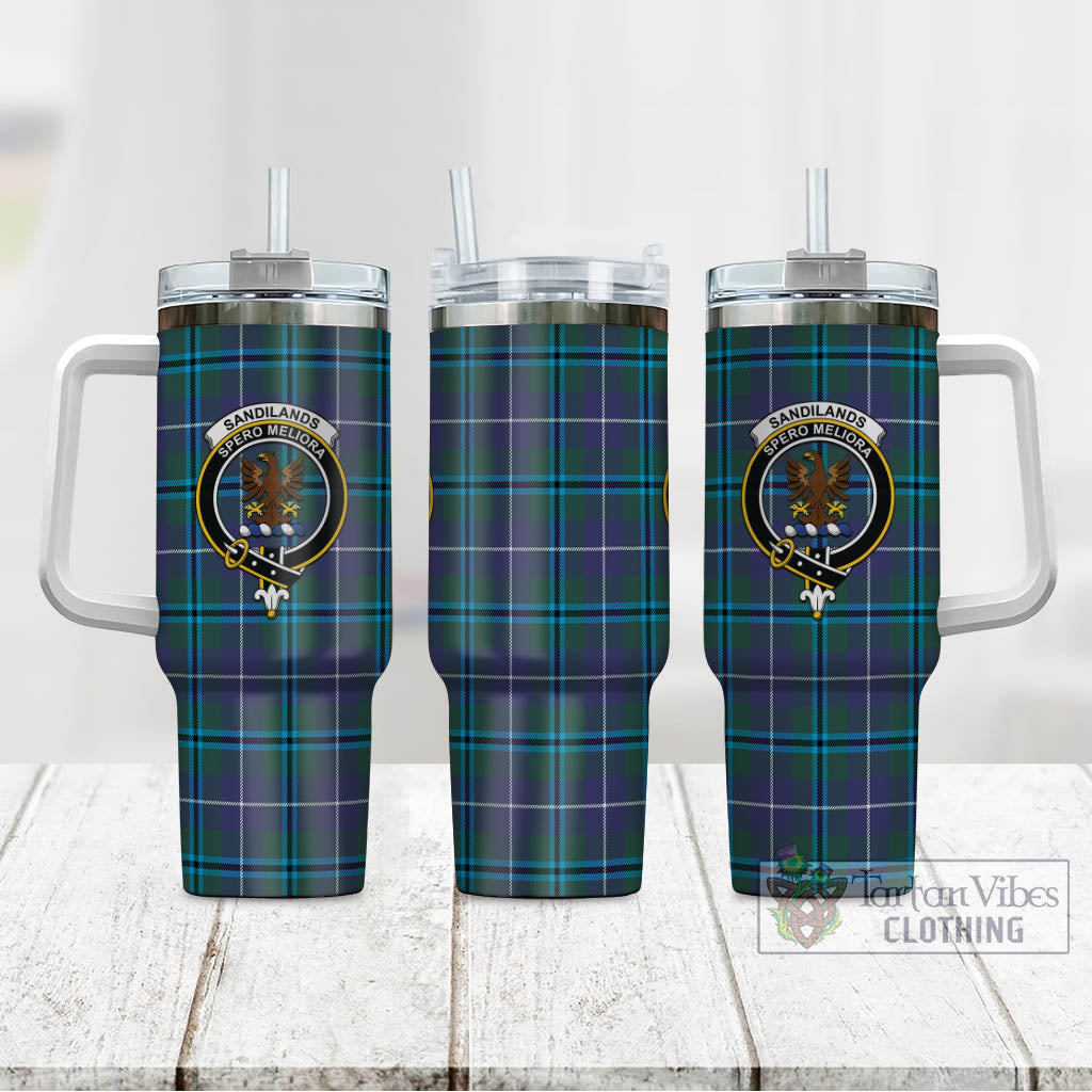 Tartan Vibes Clothing Sandilands Tartan and Family Crest Tumbler with Handle