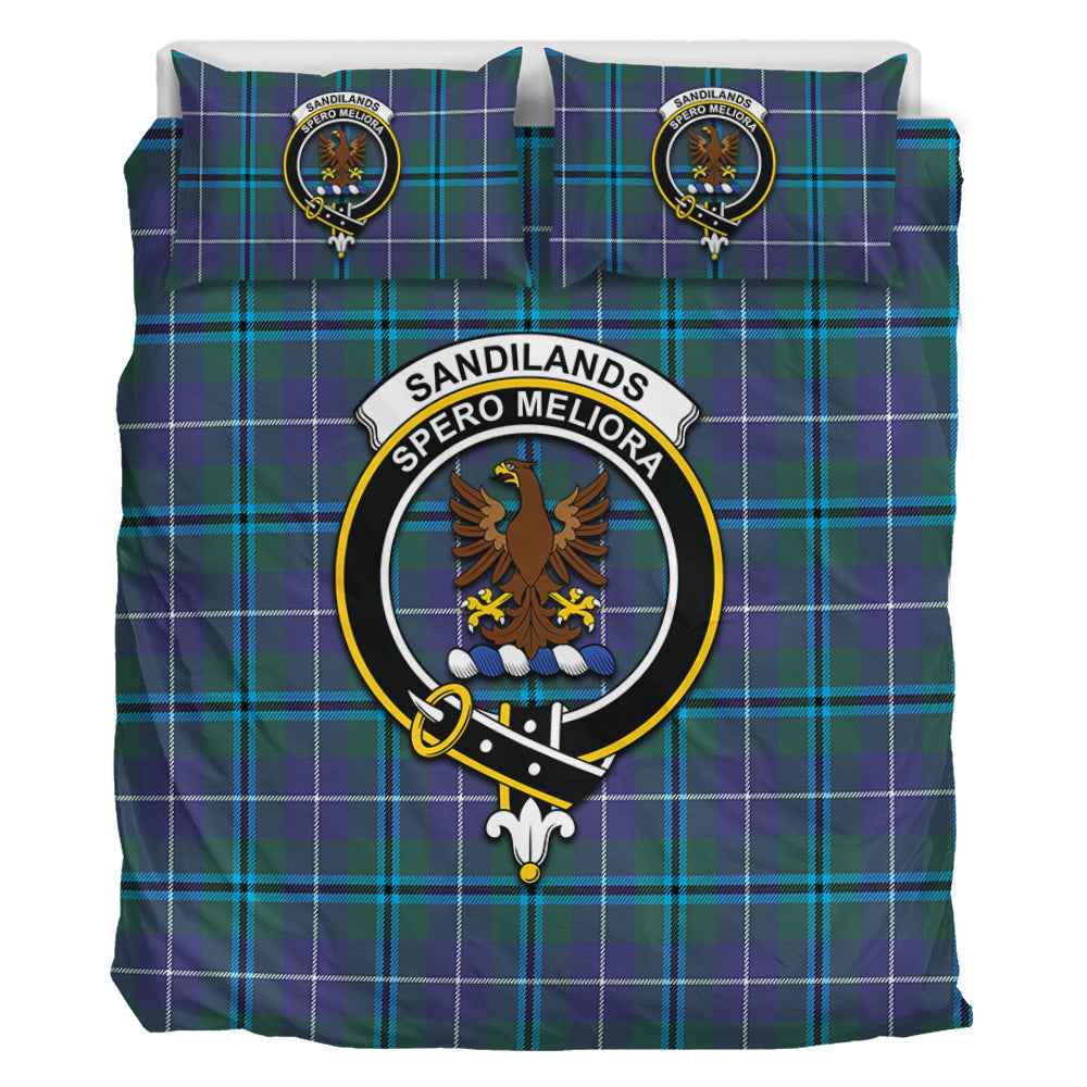 Sandilands Tartan Bedding Set with Family Crest - Tartan Vibes Clothing
