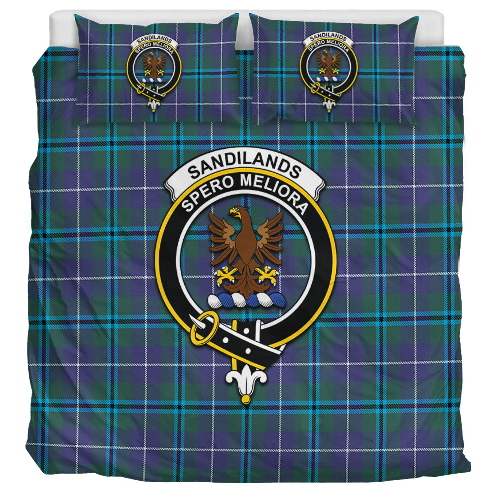 Sandilands Tartan Bedding Set with Family Crest - Tartan Vibes Clothing