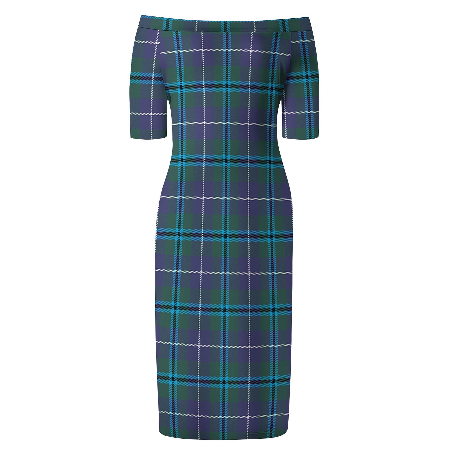 Sandilands Tartan Off Shoulder Lady Dress - Tartanvibesclothing