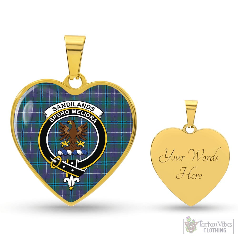 Tartan Vibes Clothing Sandilands Tartan Heart Necklace with Family Crest