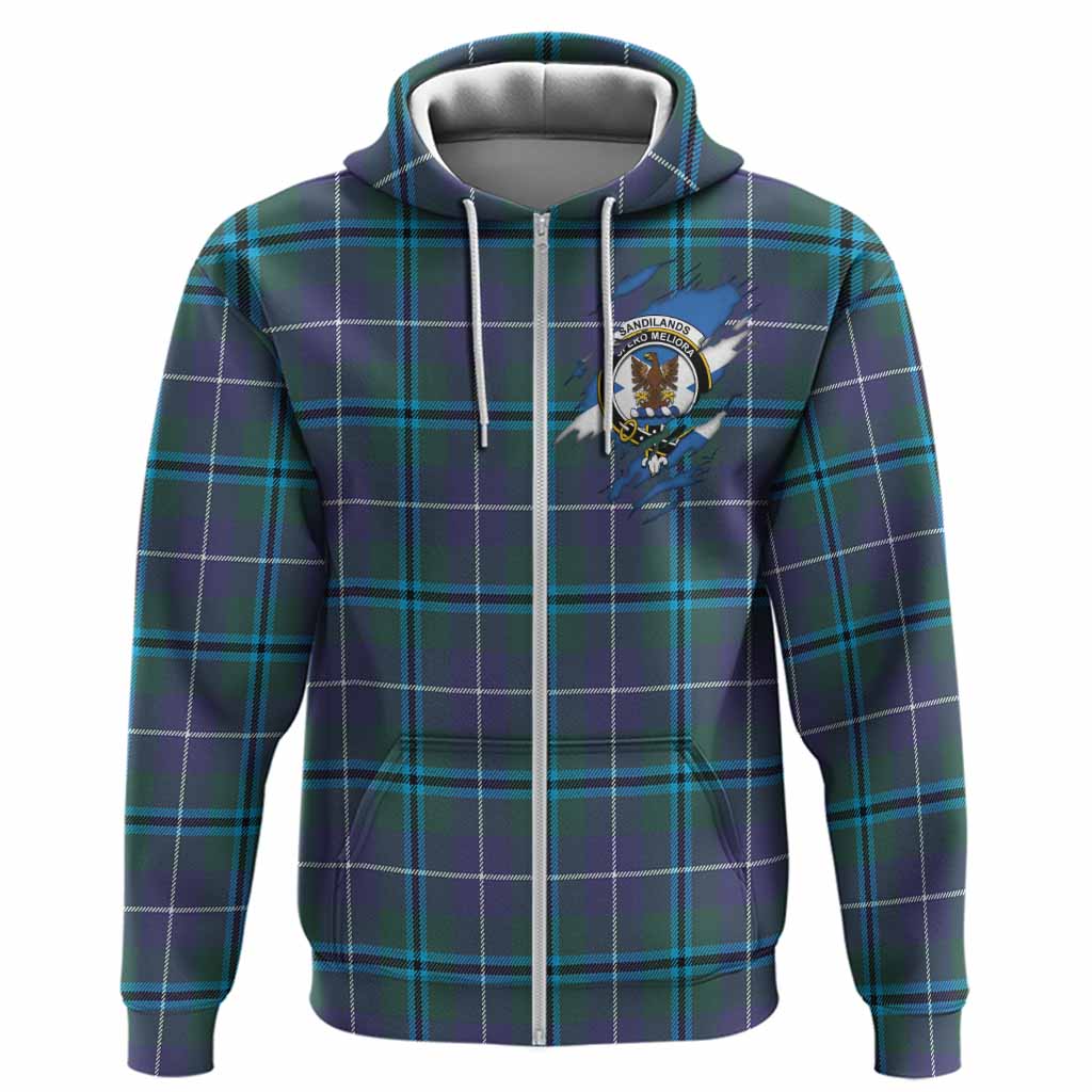 Sandilands Clan Crest In Me Tartan Hoodie Scotland Flag Style