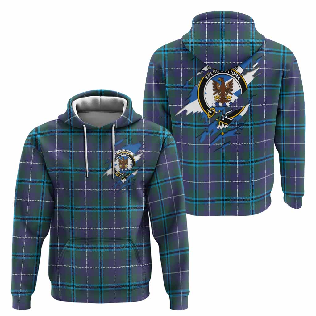 Sandilands Clan Crest In Me Tartan Hoodie Scotland Flag Style