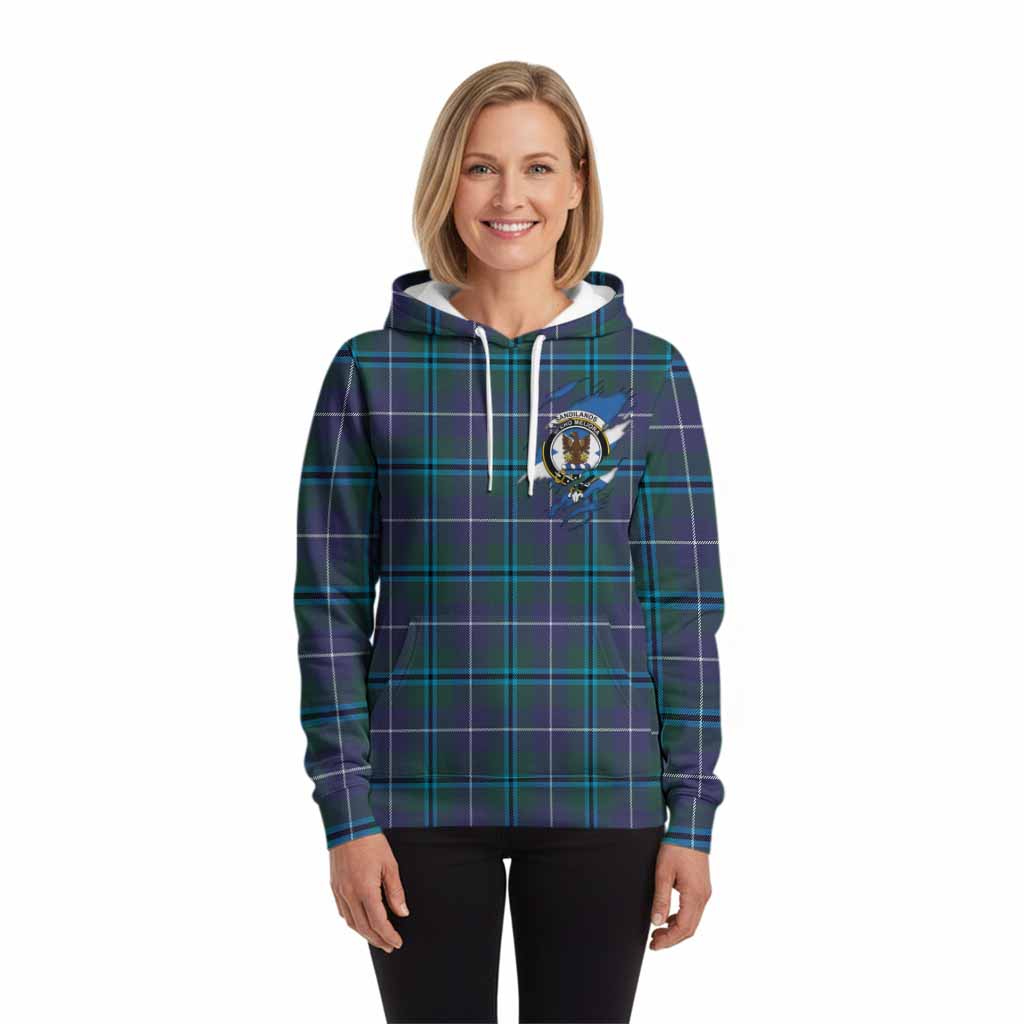 Sandilands Clan Crest In Me Tartan Hoodie Scotland Flag Style