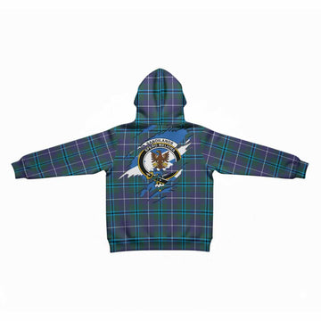 Sandilands Clan Crest In Me Tartan Kid Hoodie Scotland Flag Style