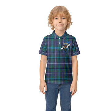 Sandilands Clan Crest In Me Tartan Kid Polo Shirt Scotland Flag Style