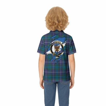 Sandilands Clan Crest In Me Tartan Kid Polo Shirt Scotland Flag Style