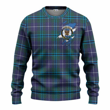 Sandilands Clan Crest In Me Tartan Knitted Sweater Scotland Flag Style