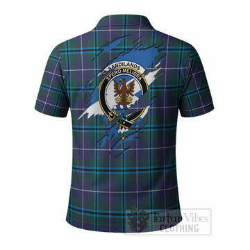 Sandilands Clan Crest In Me Tartan Polo Shirt Scotland Flag Style