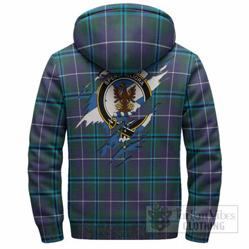 Sandilands Clan Crest In Me Tartan Sherpa Hoodie Scotland Flag Style