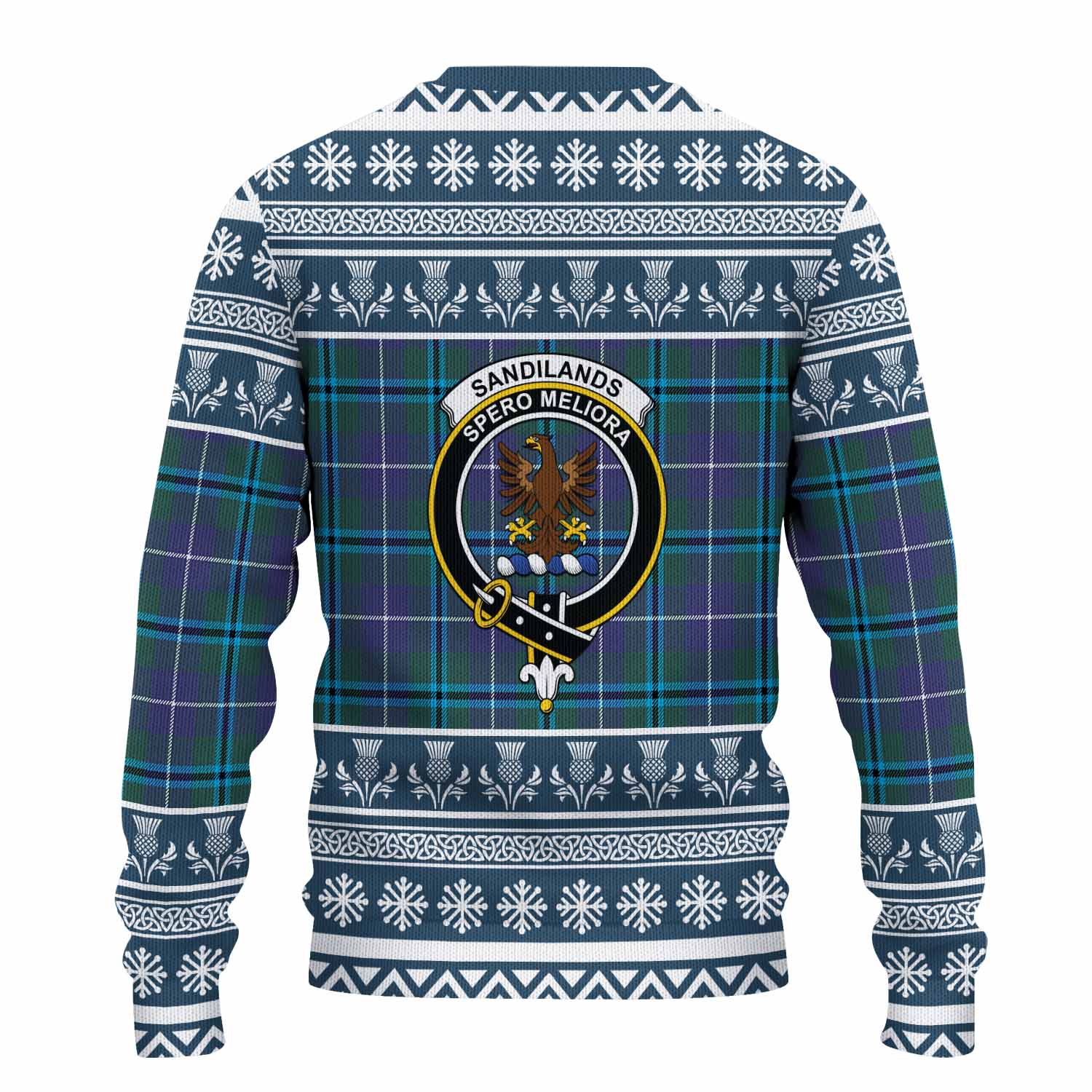 Sandilands Clan Tartan Christmas Ugly Sweater with Family Crest - Tartan Vibes Clothing