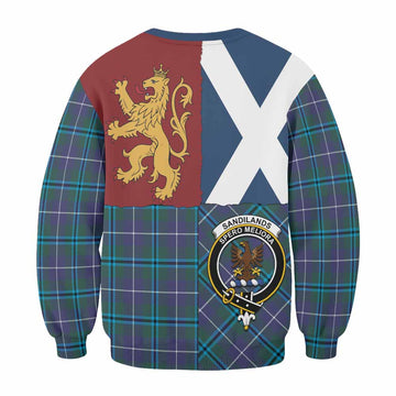 Sandilands Crest Tartan Sweatshirt with Lion Rampant Saltire Style