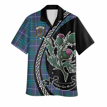 Sandilands Family Crest Tartan Hawaiian Shirt Alba Thistle Inspired