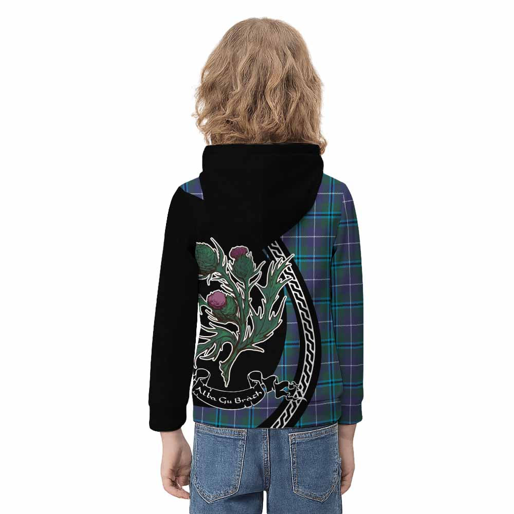 Sandilands Family Crest Tartan Kid Hoodie Alba Thistle Inspired - Tartan Vibes Clothing