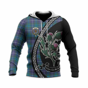 Sandilands Family Crest Tartan Knitted Hoodie Alba Thistle Inspired
