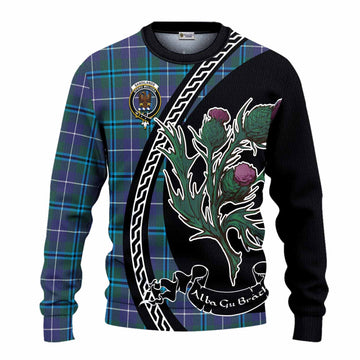 Sandilands Family Crest Tartan Knitted Sweater Alba Thistle Inspired