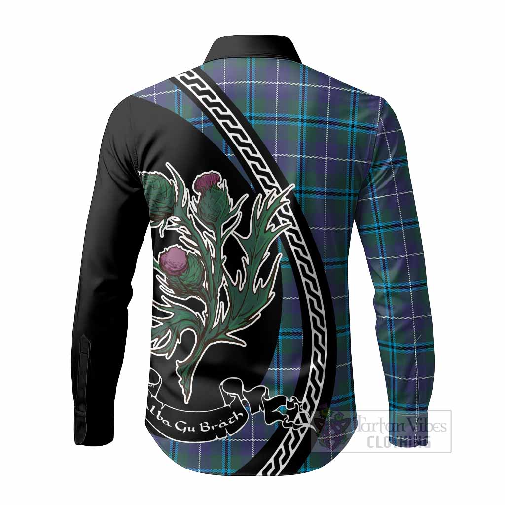 Sandilands Family Crest Tartan Long Sleeve Button Shirts Alba Thistle Inspired - Tartan Vibes Clothing
