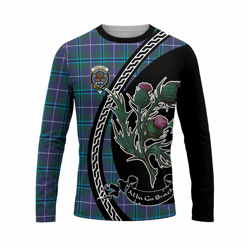 Sandilands Family Crest Tartan Long Sleeve T-Shirt Alba Thistle Inspired - Tartan Vibes Clothing