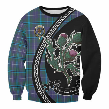 Sandilands Family Crest Tartan Sweatshirt Alba Thistle Inspired
