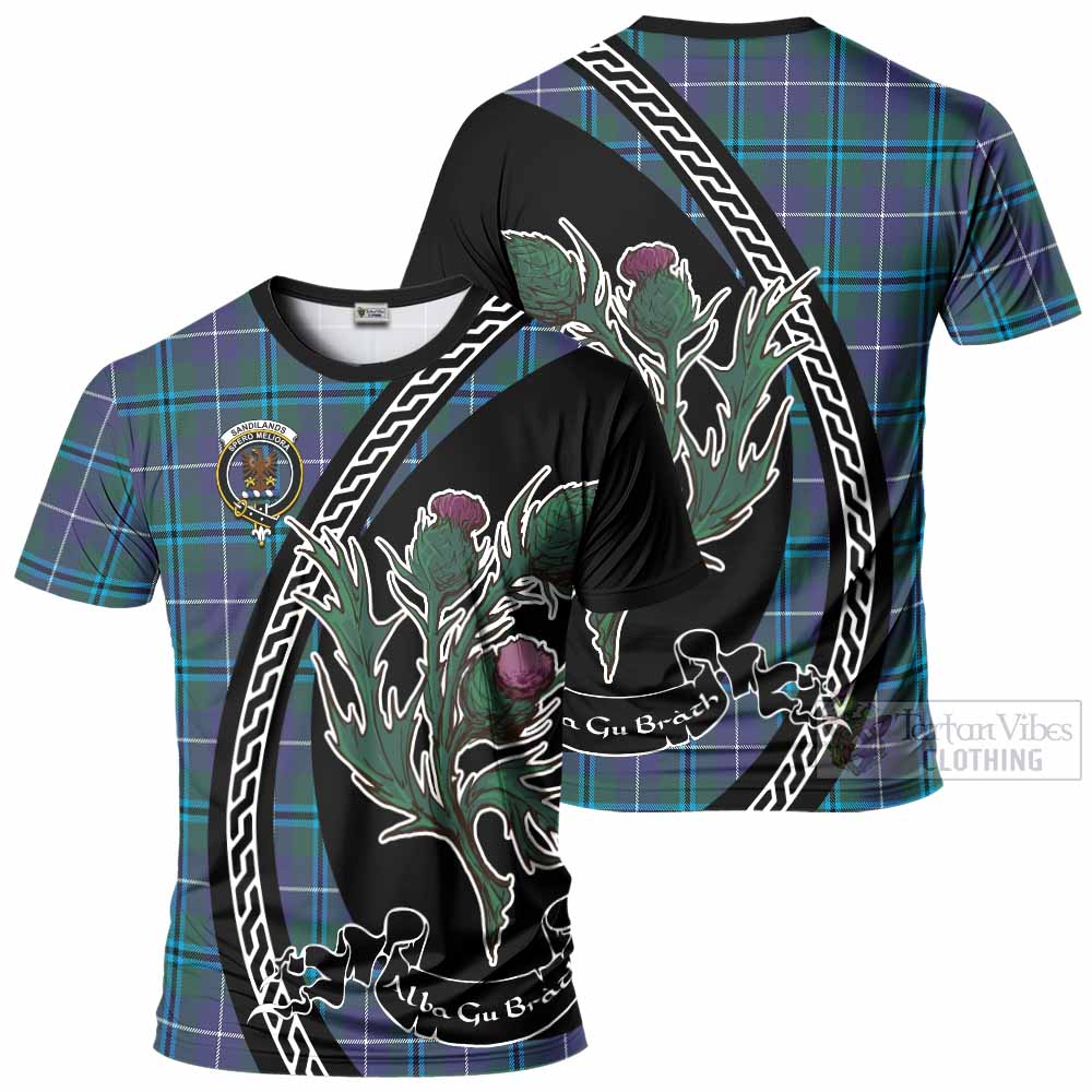 Sandilands Family Crest Tartan T-Shirt Alba Thistle Inspired - Tartan Vibes Clothing