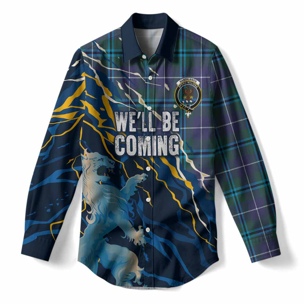 Sandilands Scotland Tartan Women Casual Shirt WC2026 Football - We'll Be Coming