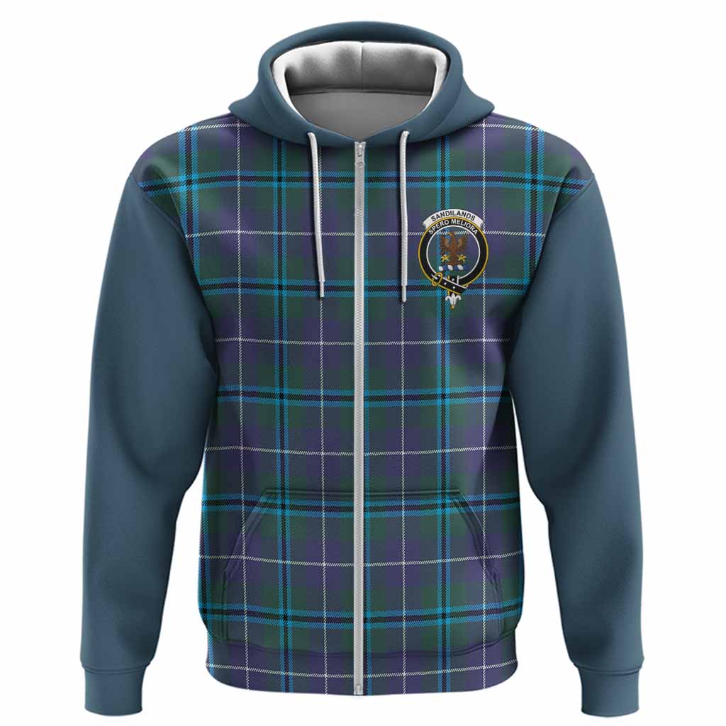 Sandilands Tartan Accent Hoodie with Family Crest
