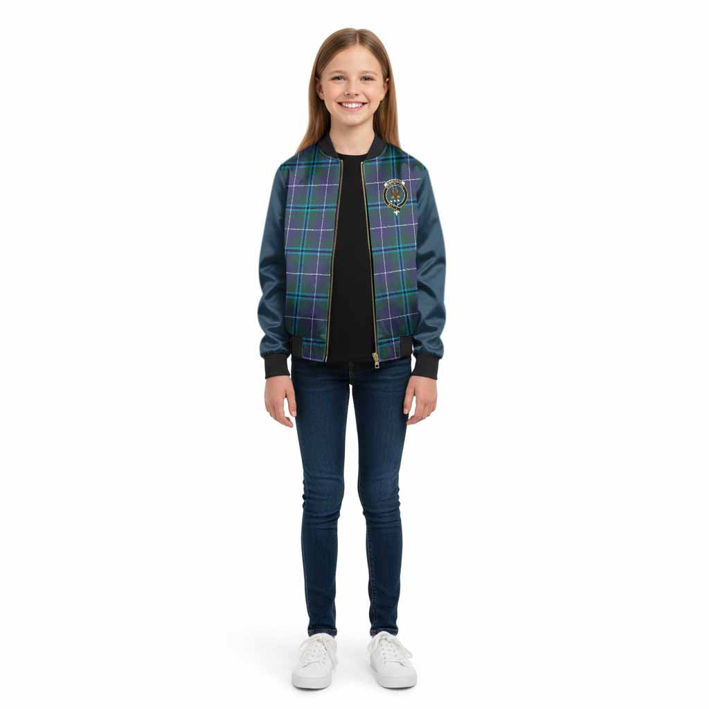 Sandilands Tartan Accent Kid Bomber Jacket with Family Crest
