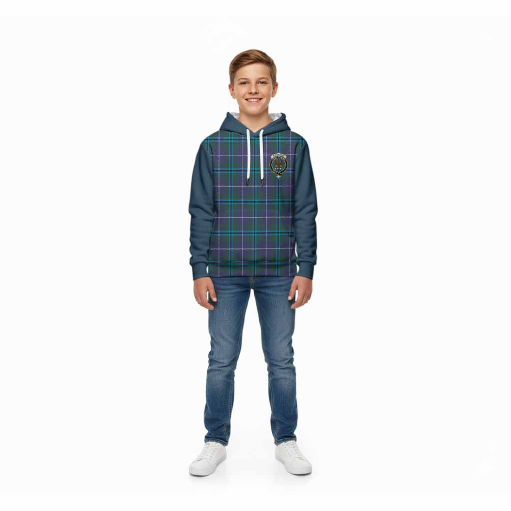 Sandilands Tartan Accent Kid Hoodie with Family Crest