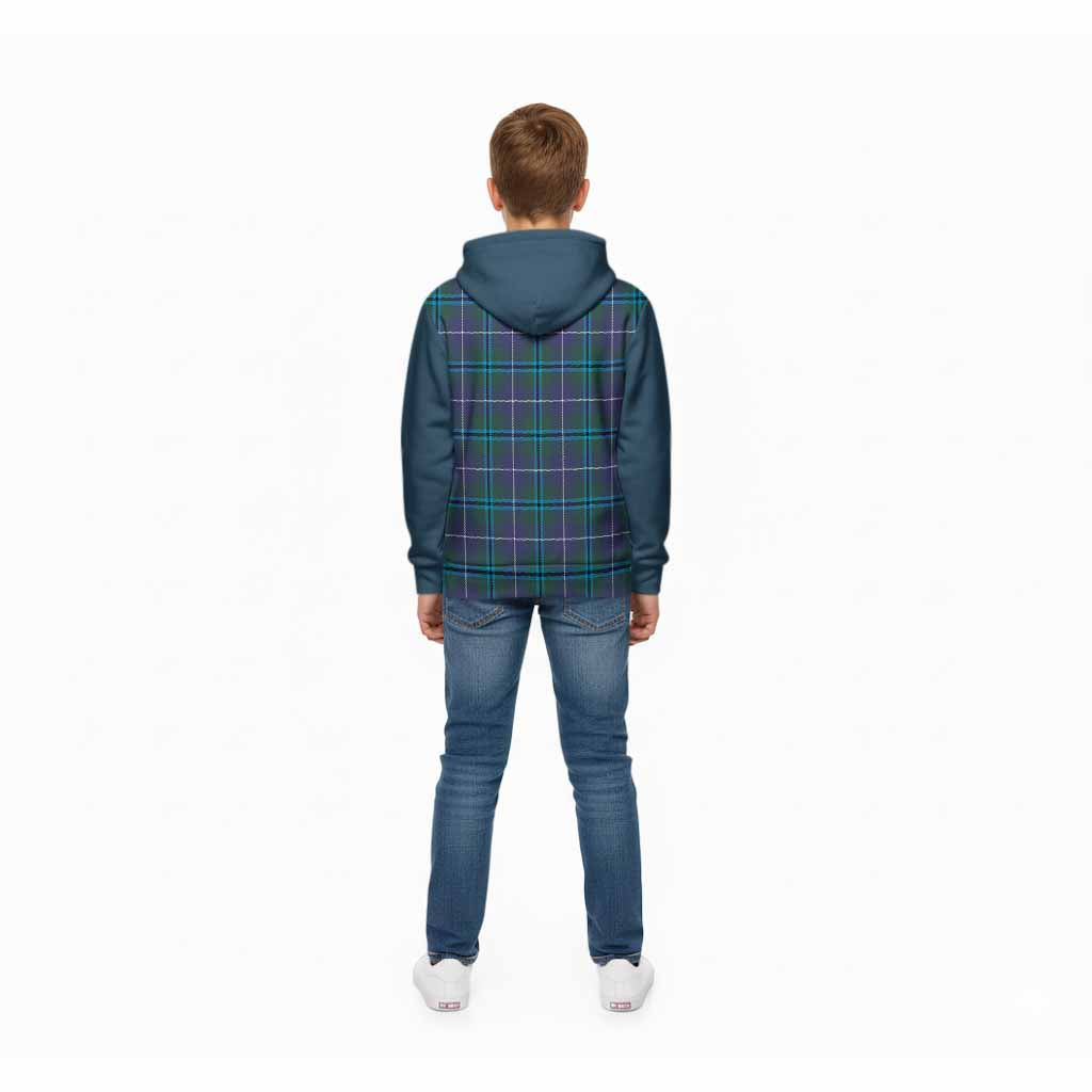 Sandilands Tartan Accent Kid Hoodie with Family Crest
