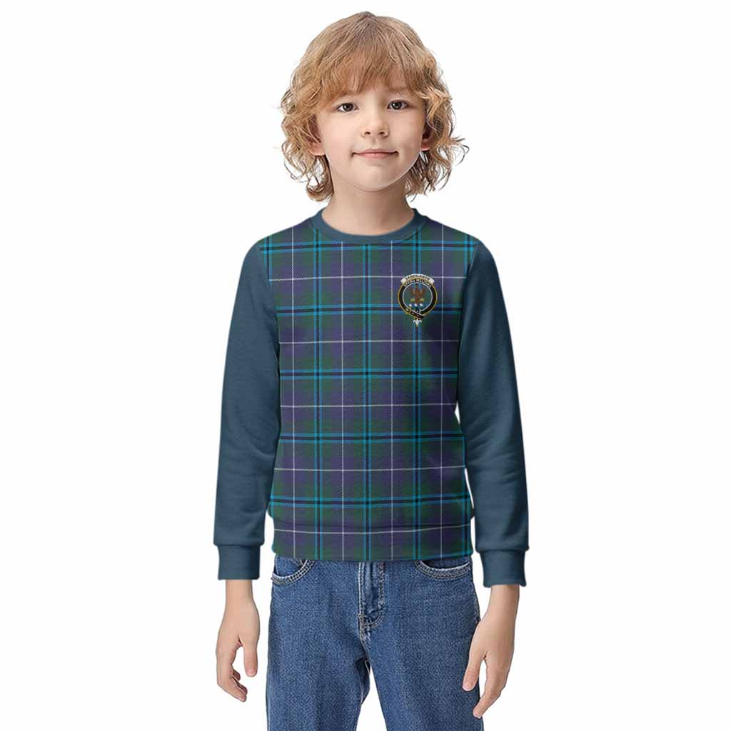 Sandilands Tartan Accent Kid Knitted Sweatshirt with Family Crest