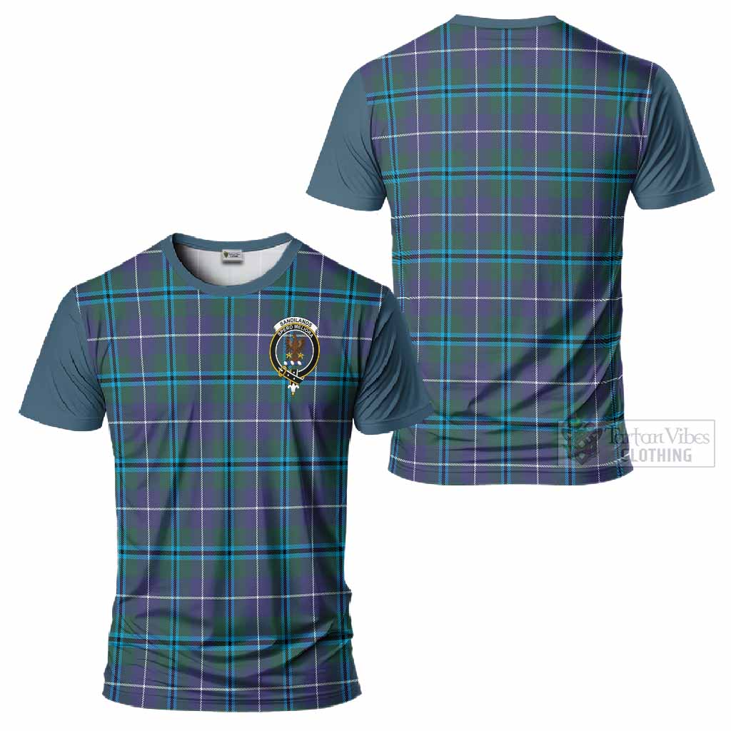 Sandilands Tartan Accent T-Shirt with Family Crest
