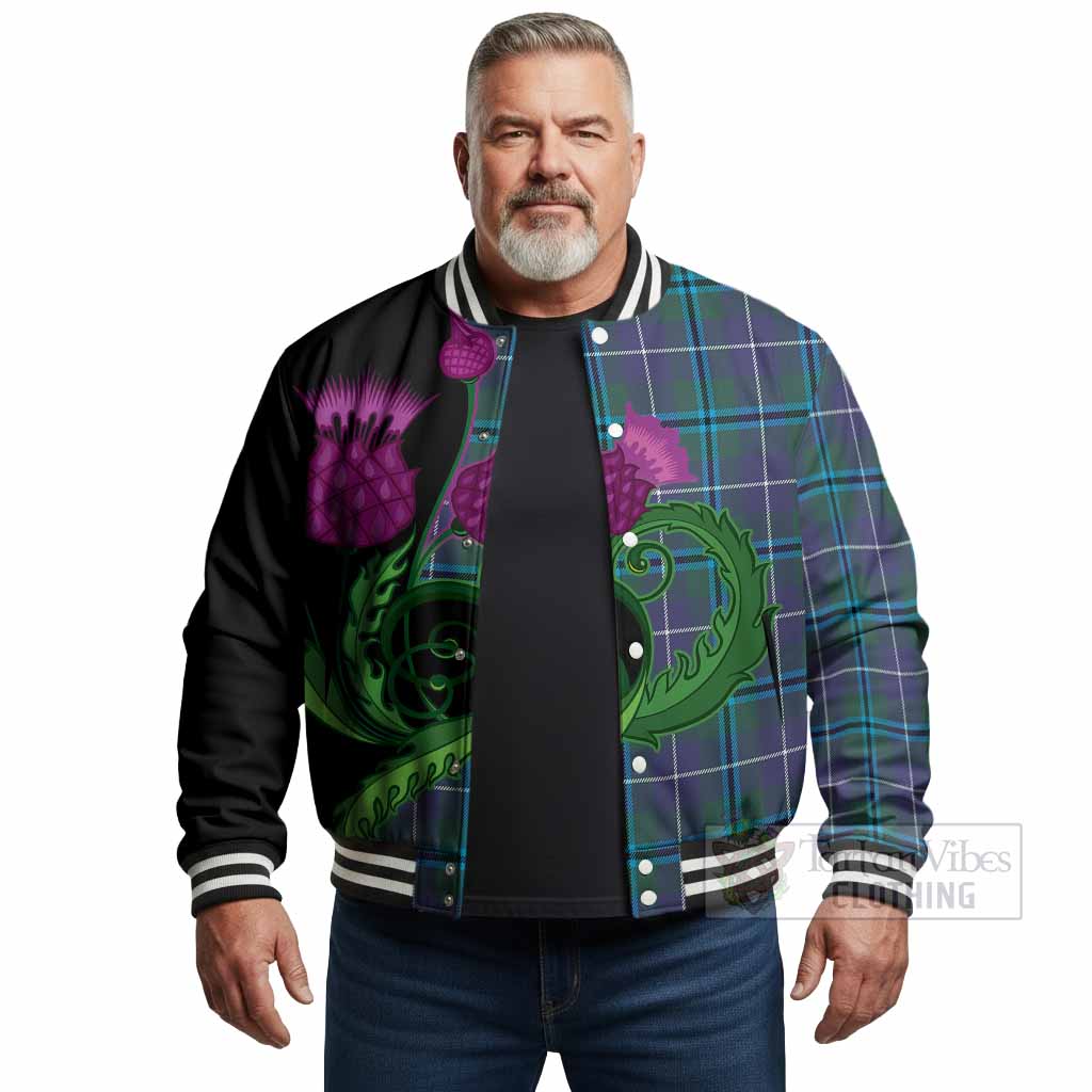 Sandilands Tartan Baseball Jacket Traditional Scottish Thistle