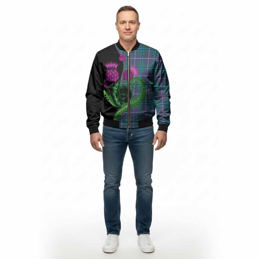 Sandilands Tartan Bomber Jacket Traditional Scottish Thistle