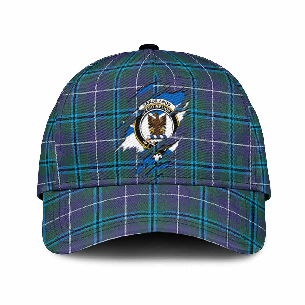 Sandilands Tartan Classic Cap with Family Crest In Me Style