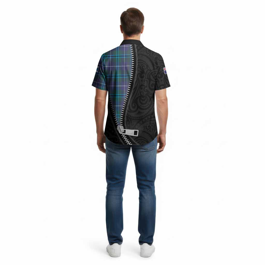 Sandilands Tartan Cotton Hawaiian Shirt New Zealand Pattern Unique Zipper Stylized
