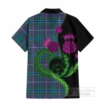 Sandilands Tartan Cotton Hawaiian Shirt Traditional Scottish Thistle